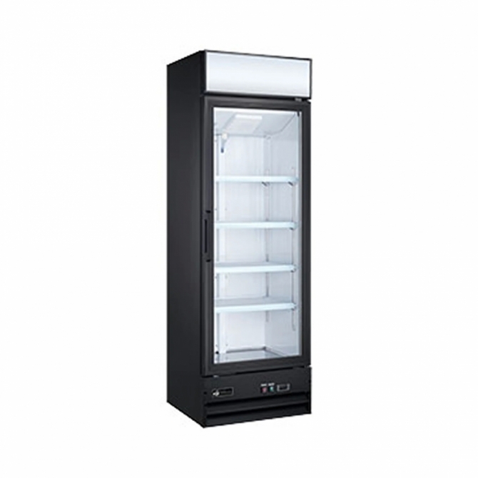 EFI C1-28GDVCX Black Exterior Right Hinged Single Glass Door Cooler 