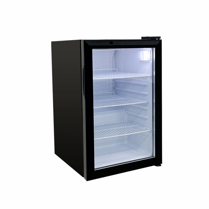EFI C1-68GDCT Black Exterior Counter Top Right Hinged Single Glass Door Cooler