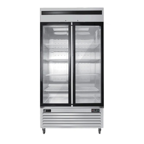 EFI C2-39GDSVC Stainless steel exterior hinged glass 2 doors cooler 