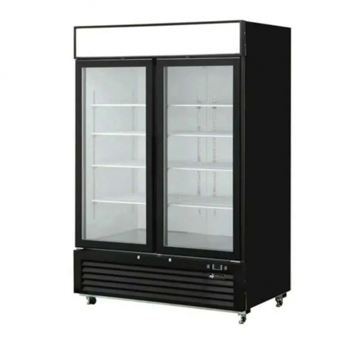 EFI C2-54GDVC Black Exterior Hinged Glass 2 Doors Cooler 