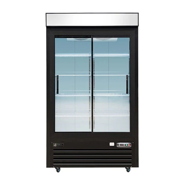 EFI C2S-48GD Black Exterior Sliding Glass 2 Doors Cooler 