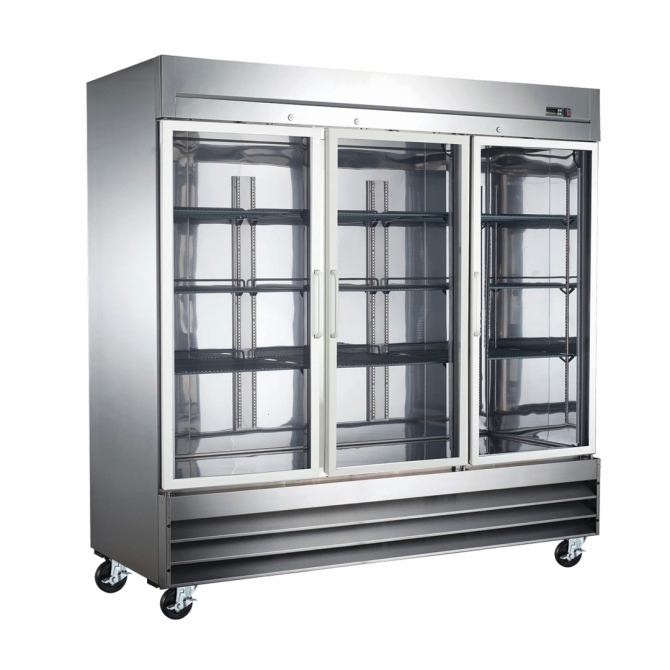 EFI C3-82GDSVCX Stainless Steel Exterior Hinged Glass 3 Doors Cooler 