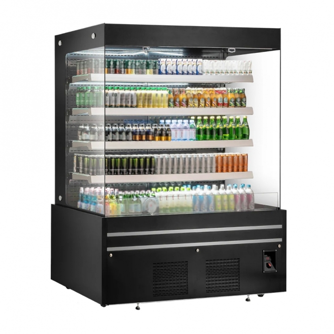 EFI CGOMB-6080 60" Black Straight Refrigerated Open Air Cooler / Merchandiser