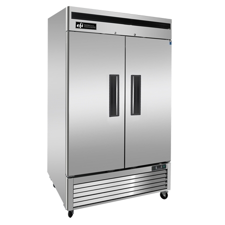 EFI F2-54VC 54" Stainless Steel Hinged Solid 2-Doors Reach In Freezer Bottom Mount