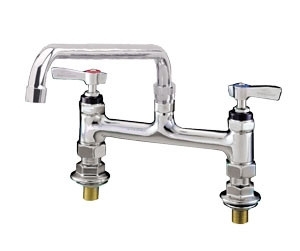 Encore® 8" OC Brass Chrome Plated Deck Mount Faucet with 12" Swivel Spout