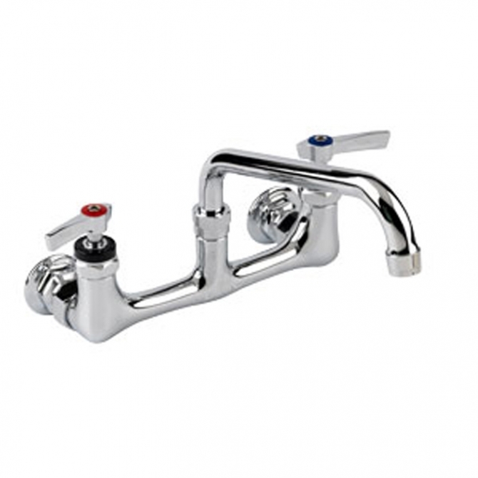 Encore® 8" OC. Brass Chrome Plated Wall Mount Faucet with 12" Swivel Spout