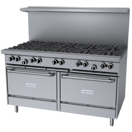 Garland G60-10RR 60" Natural Gas 10-Burner Range With 2 Standard Ovens 