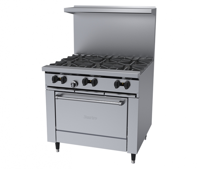 Garland X36-6R Sunfire Restaurant Range with Six Burners and Standard Gas Oven