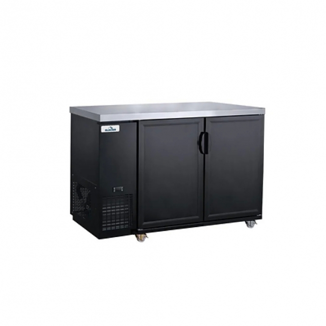 Glacier 49" Back Bar Cooler 2 Hinged Solid Door Black exterior GBB-49 