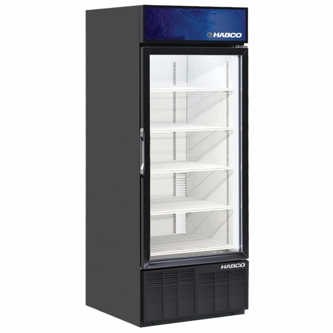 HABCO 30" 5-Shelf Single Glass Door Cooler Black Exterior ESM28HC