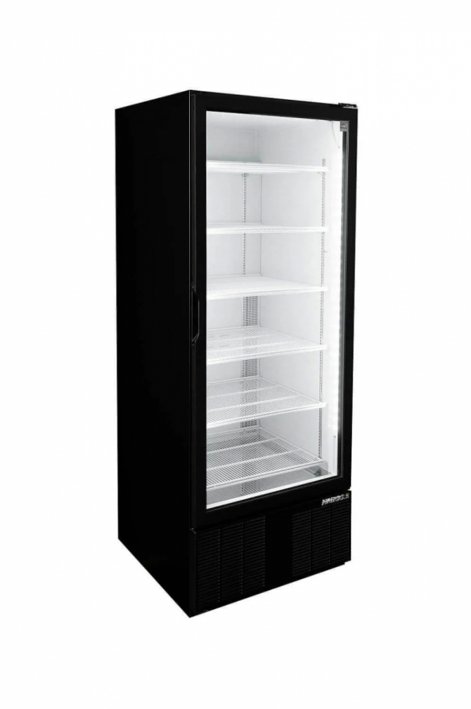 HABCO 30" 6-Shelf Single Glass Door Cooler Black Exterior ESM28HCTD