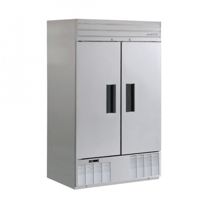 HABCO 47.5" Bottom Mount 2 stainless steel hinge solid doors Reach-In cooler SE46HCSA