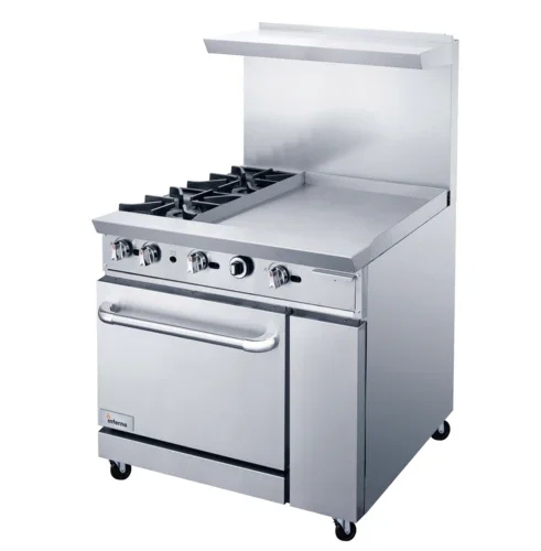 INFERNO 36" Gas Range 2 burners with 24" manual griddle with oven IR36-2B-24G
