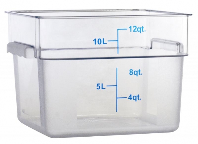 Omcan 80167 12 Qt Polycarbonate Clear Square Food Storage Container 