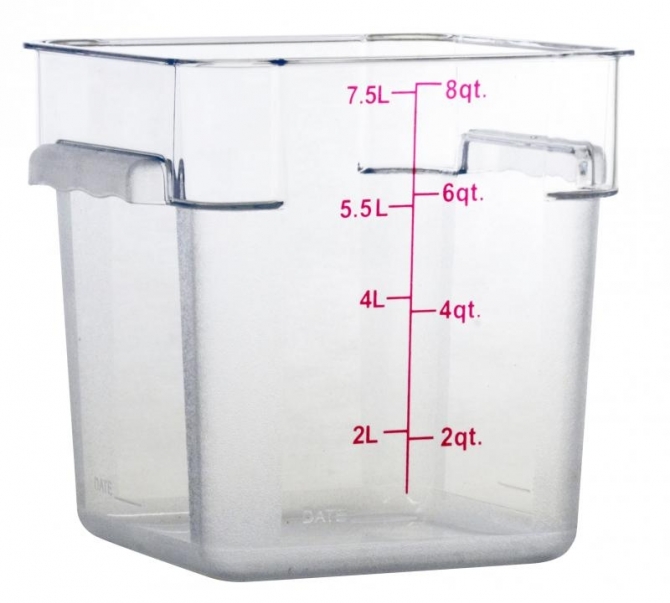 Omcan 80169 8 Qt Polycarbonate Clear Square Food Storage Container 
