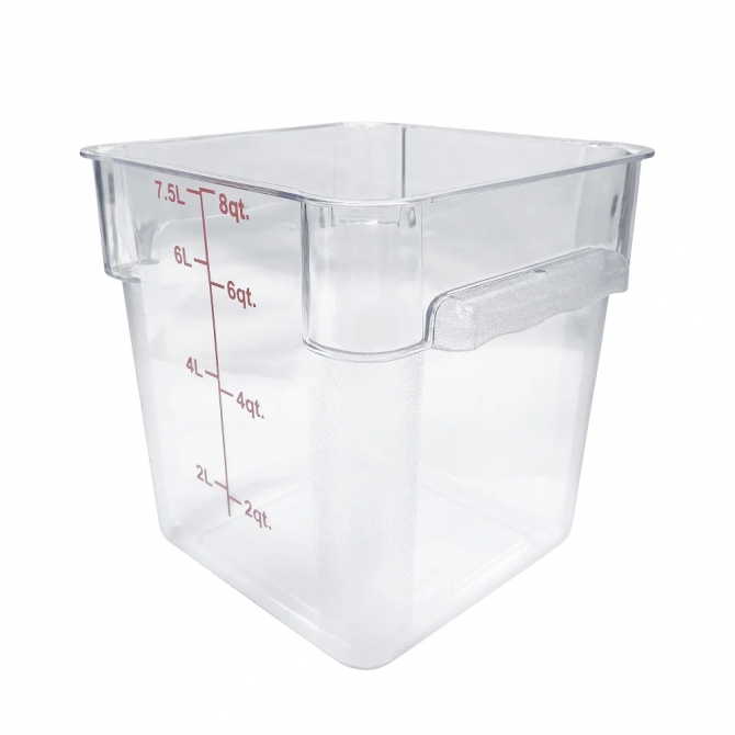 Omcan 80169 8 Qt Polycarbonate Clear Square Food Storage Container 