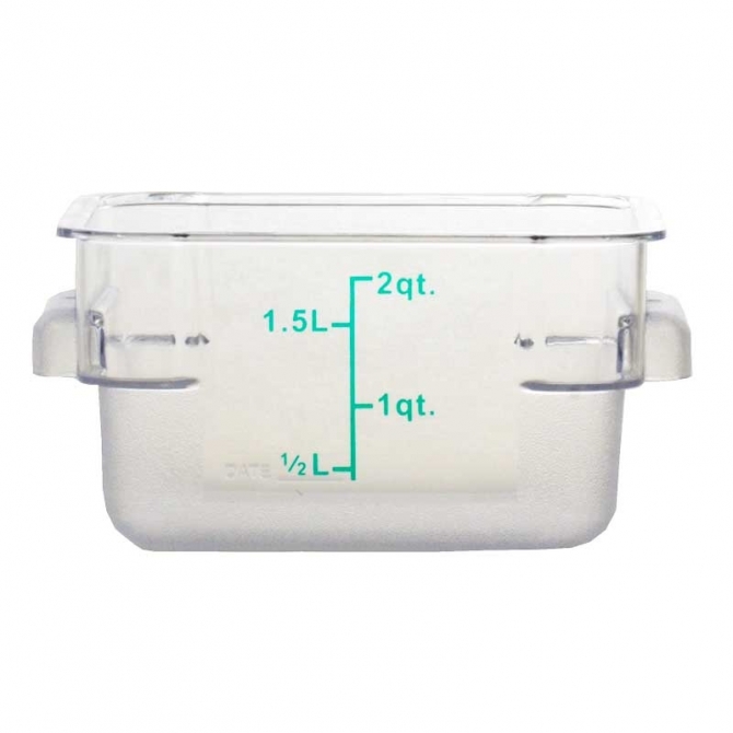 Omcan 80172 2 Qt Polycarbonate Clear Square Food Storage Container 