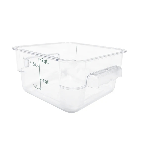 Omcan 80172 2 Qt Polycarbonate Clear Square Food Storage Container 