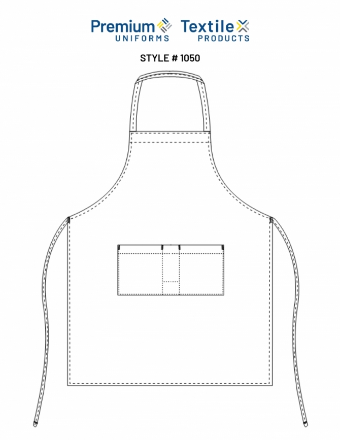Premium Black Standard Bib Apron with front pouch