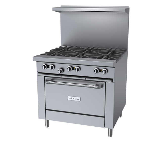 US Range U36-6R U-Series 36" Open Burner Range with Standard Oven