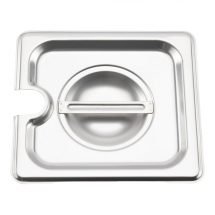 Browne 575569 Notched Cover for Sixth Size Steam Pan 24 gauge Stainless Steel