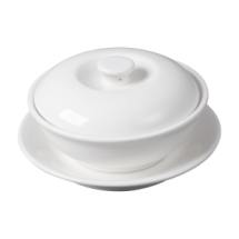 Cameo 210-D434 Imperial White 8 oz 3 pcs Soup Bowl (Lid & Bowl, Saucer) 5"D
