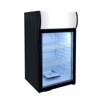 EFI C1-68GDCT-L Black Exterior Counter Top Right Hinged Single Glass Door Cooler