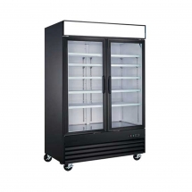 EFI C2-49GDVCX Black Exterior Hinged Glass 2 Doors Cooler 