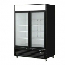 EFI C2-54GDVC Black Exterior Hinged Glass 2 Doors Cooler 