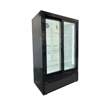 EFI C2S-3656GD Black Exterior Sliding Glass 2 Doors Cooler 