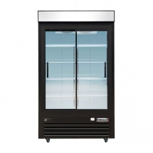 EFI C2S-48GD Black Exterior Sliding Glass 2 Doors Cooler 