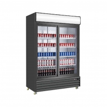 EFI C2S-52.4GD Black Exterior Sliding Glass 2 Doors Cooler 