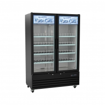 EFI C2Z-54GDVCX Black Exterior Hinged Glass 2 Doors Deep Chill Cooler 