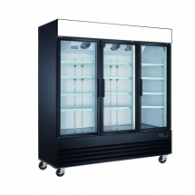 EFI C3-78GDVCX Black Exterior Hinged Glass 3 Doors Cooler 