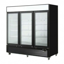 EFI C3-82GDVC Black Exterior Hinged Glass 3 Doors Cooler 