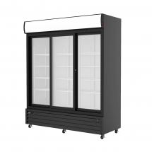 EFI C3S-68GD Black Exterior Sliding Glass 3 Doors Cooler 