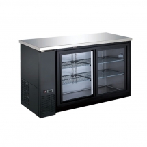 EFI CBBGDS2-48CC Black Exterior Sliding Glass 2 Doors Back Bar Cooler