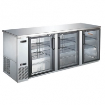 EFI CBBSGD3-90CC Stainless Steel Exterior Hinged Glass 3 Doors Back Bar Cooler
