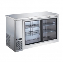 EFI CBBSGDS2-60CC Stainless Steel Exterior Sliding Glass 2 Doors Back Bar Cooler