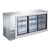 EFI CBBSGDS3-72CC Stainless Steel Exterior Sliding Glass 3 Doors Back Bar Cooler