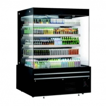 EFI CGOMB-7280 72" Black Straight Refrigerated Open Air Cooler / Merchandiser