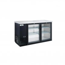 Glacier 49" Back Bar Cooler 2 hinged glass doors black exterior GBB-49G