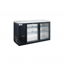 Glacier 61" Back Bar Cooler 2 hinged glass doors black exterior GBB-61G
