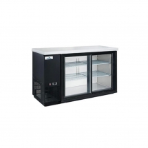 Glacier 61" Back Bar Cooler 2 Sliding Glass Door Black exterior GBB-61GSD