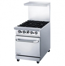INFERNO 24" Open Burner Range with space saver oven IR24-4B