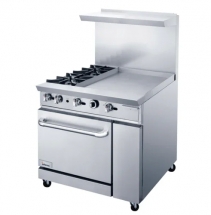INFERNO 36" Gas Range 2 burners with 24" manual griddle with oven IR36-2B-24G