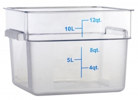 Omcan 80167 12 Qt Polycarbonate Clear Square Food Storage Container 