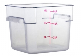 Omcan 80168 6 Qt Polycarbonate Clear Square Food Storage Container 