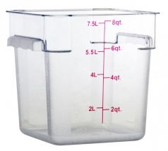 Omcan 80169 8 Qt Polycarbonate Clear Square Food Storage Container 