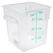 Omcan 80170 4 Qt Polycarbonate Clear Square Food Storage Container 